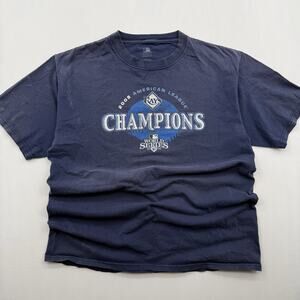 2008 American League Champions Rays TShirt MLB World Series Mens Large